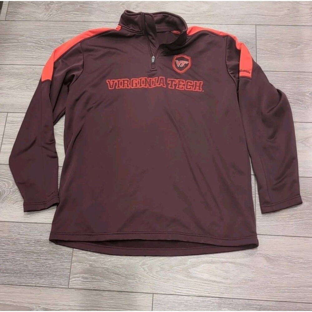 COLUMBIA VIRGINIA TECH HOKIES 1/4 ZIP PULL OVER  SIZE  MEN'S XLARGE